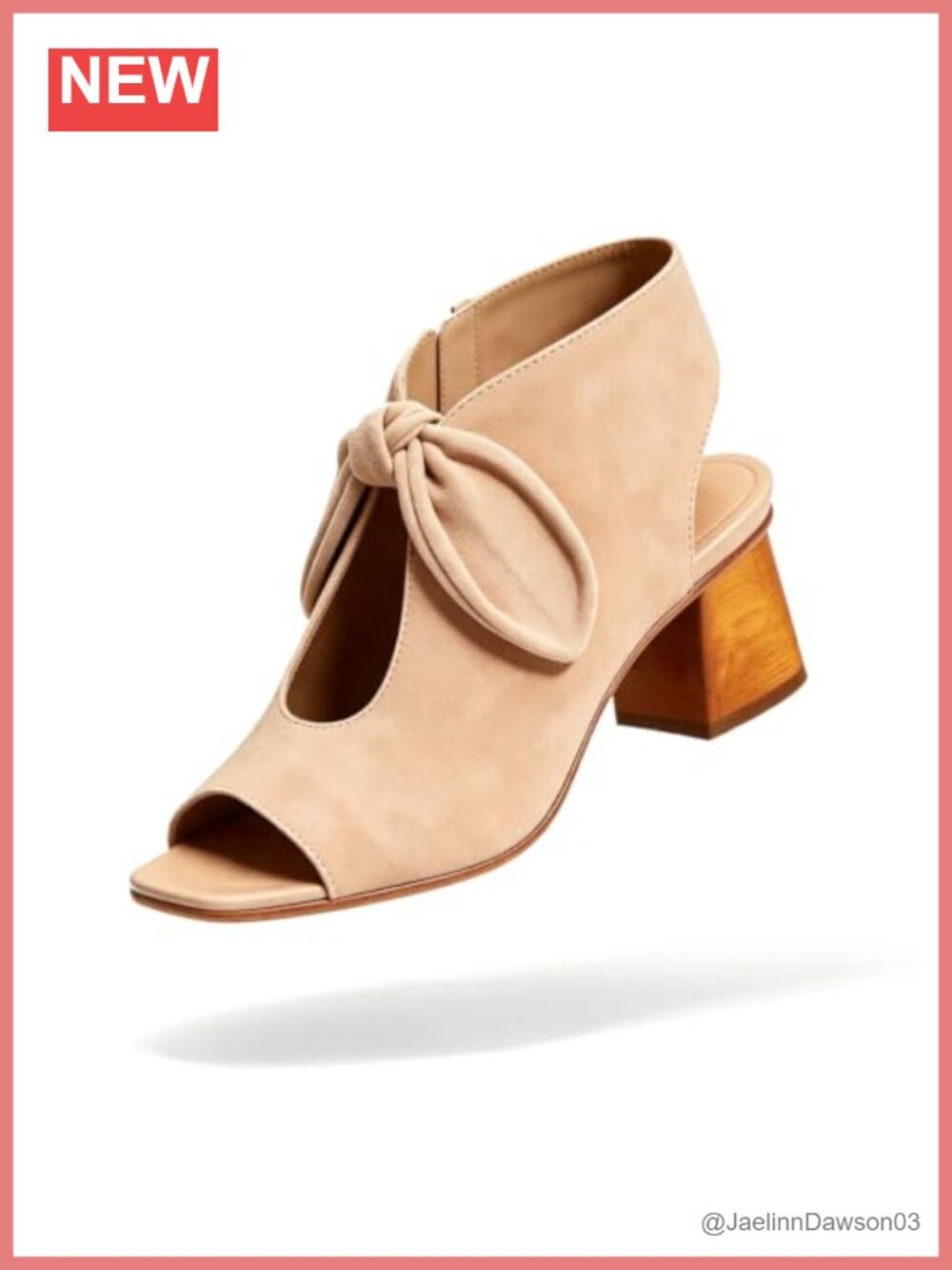 Chunky Block Heel Sandal Booties Bow Cutout Peep Toe Side Zip Suede